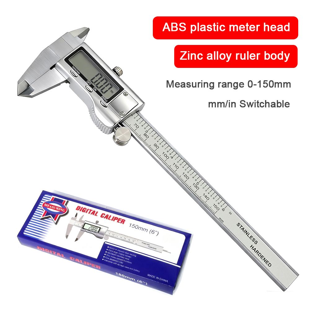 Digital Caliper 150Mm Stainless Steel - Calibrador Digital de Aleación de Zinc