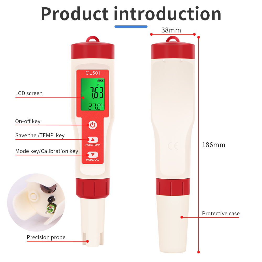 Medidor de temperatura PH/CL2/ - Ph Meter Digital Water Tester reseña y precio