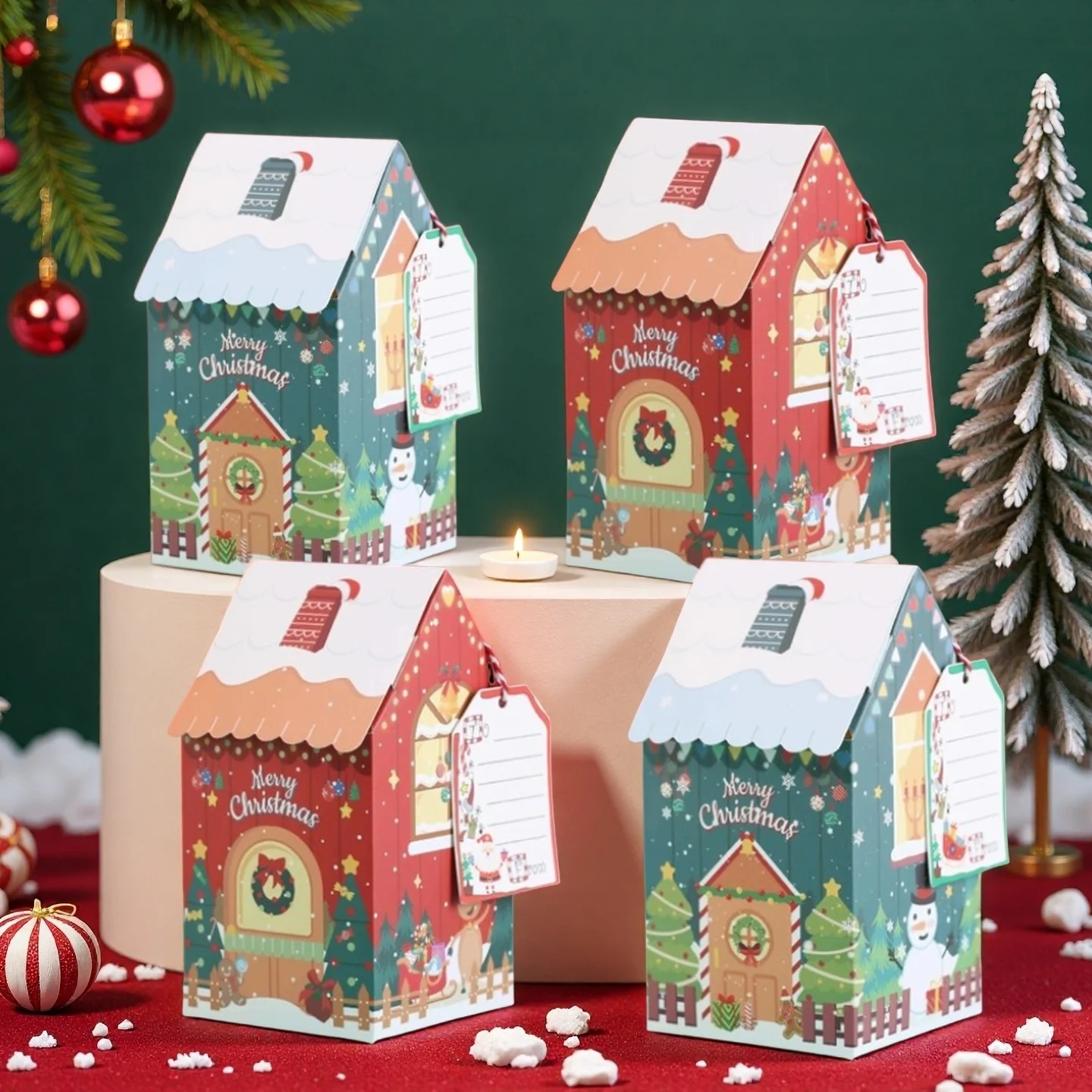 1-40PCS Caja de Regalo Casa de - Packaging reseña y precio